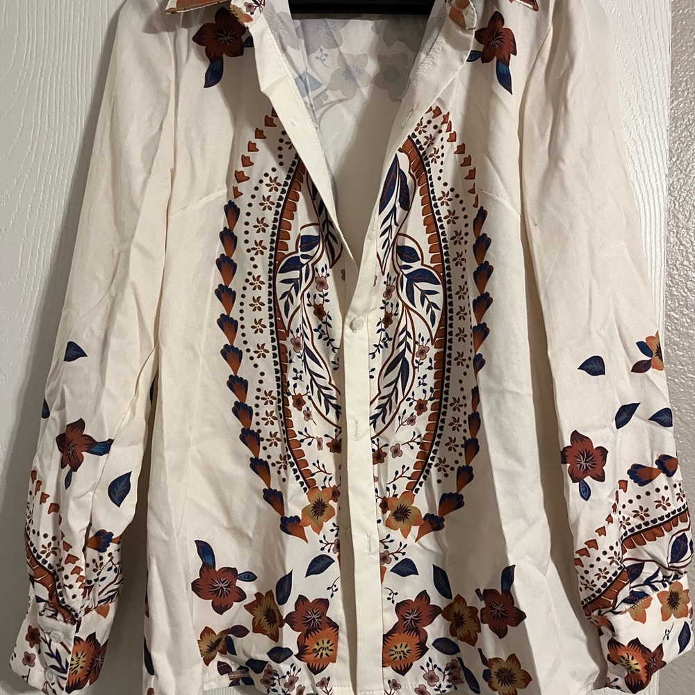 Floral Patterned Button-Up Shirt